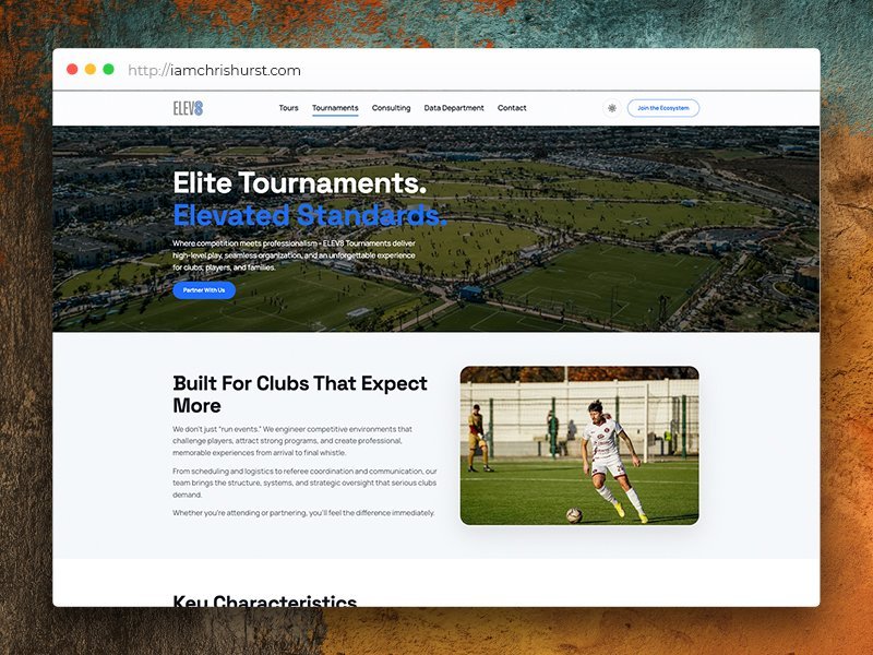Screens from the Elev8 Football project