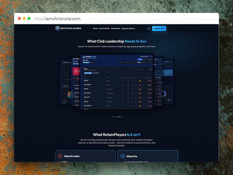 Screens from the Retain Players project
